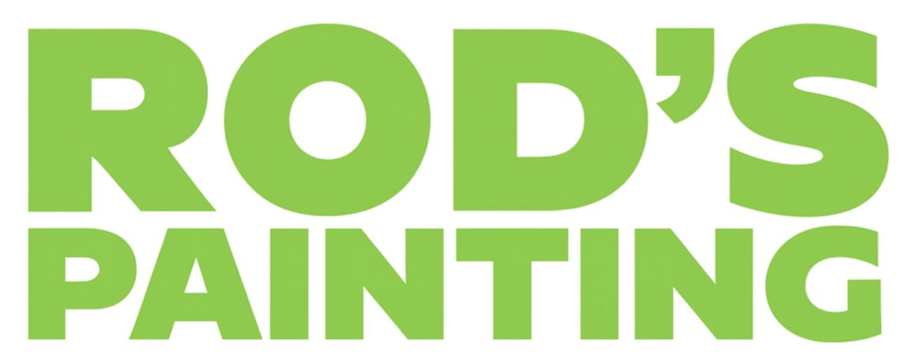 Rod's Painting logo in bright green bold letters